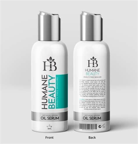 Professional Colorful Skin Care Product Label Design For Humane