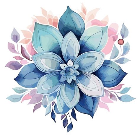 Hermosa Flor Boho Dibujada A Mano Vector Premium