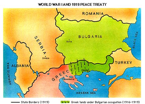 Macedonian Heritage Map Of Bulgarian Borders During World War I And