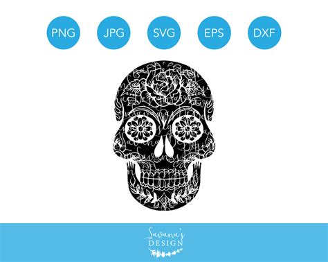 Sugar Skull Svg Halloween Skull Svg Skull Svg Skull Svg Files Skull