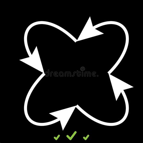 Four Arrows Pointing From The Center Symbol Location Icon Black Color Vector Illustration Image