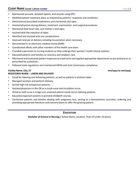 Labor And Delivery Nurse Resume Example Tips And Tricks Zipjob