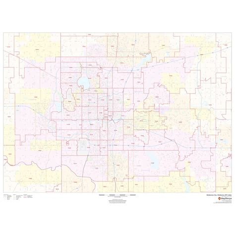 Oklahoma City Oklahoma Zip Codes By Map Sherpa The Map Shop