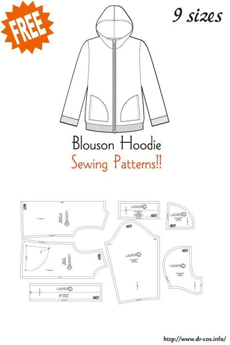 Blouson Hoodie Free Sewing Patterns Jacket Pattern Sewing Hoodie Sewing Pattern Hoodie Sewing