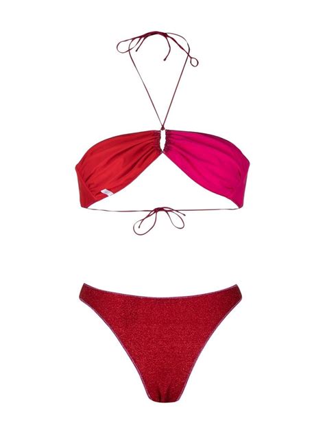 Oséree Glittered tie fastening Bikini Set Farfetch