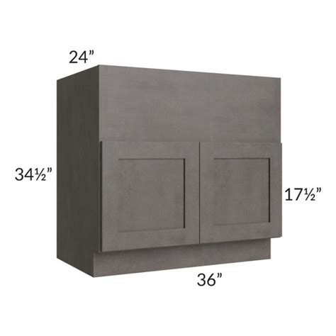 Midtown Dark Grey Shaker 36 Farm Sink Base Cabinet