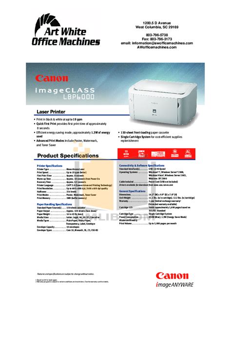 PDF manual for Canon Printer imageCLASS LBP-6000