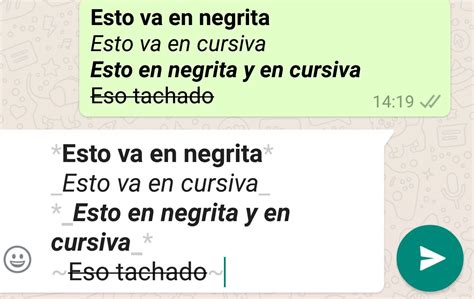 Cómo subrayar o tachar poner negrita o cursiva en WhatsApp Resuelto