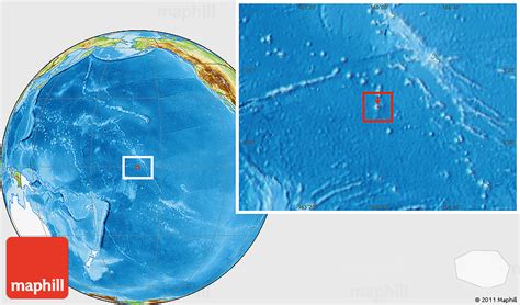 Physical Location Map of Jarvis Island, highlighted continent