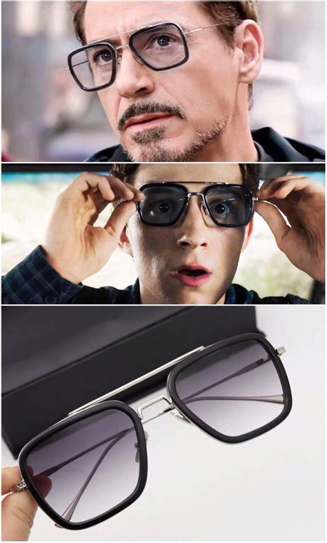 Ironman Tony Stark Spiderman Peter Parker Sunglasses Edith Mens