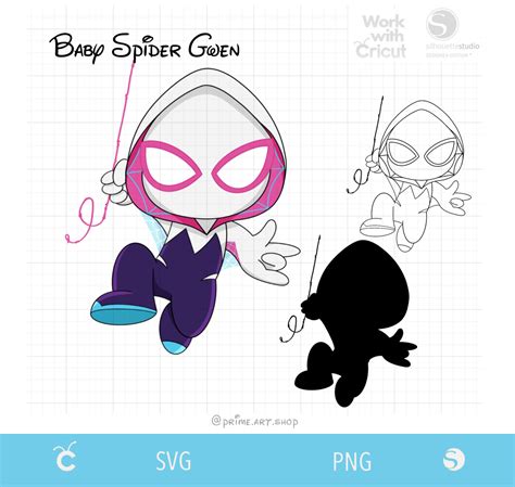 Baby Spidey Svg cut file, Ghost Spider Svg, Spider girl Svg | Inspire ...