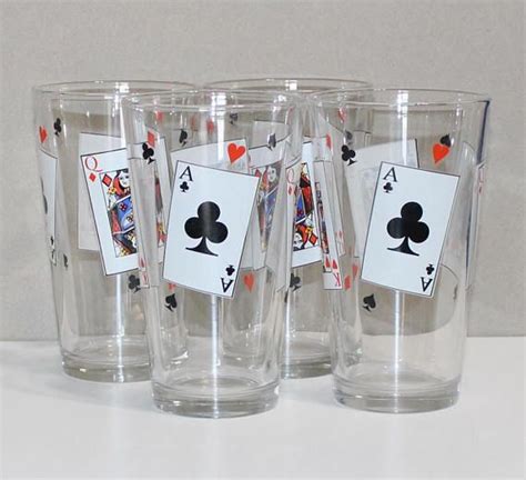 Vintage Playing Card Pint Glasses Jack Queen King Ace Etsy Coffee Wallpaper Vintage Playing