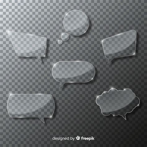 Free Vector Realistic Glass Speech Bubble Collection