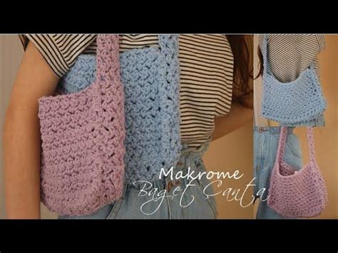 MAKROME TIĞLA BAGET ÇANTA YAPIMI DIY Macrame Bag Tutorial Bohem tığ