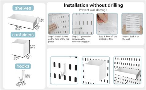 Amazon Haiice 15PCS White Pegboard Wall Organizer 21 X 21 Wall