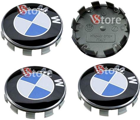 Lot De 4 Cache Moyeux Compatibles Avec BMW Avec Logo Bleu Et Blanc 68