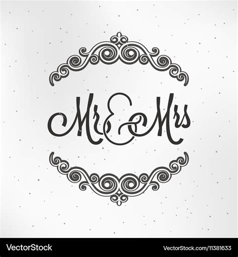 Mister and miss wedding logo design background Vector Image