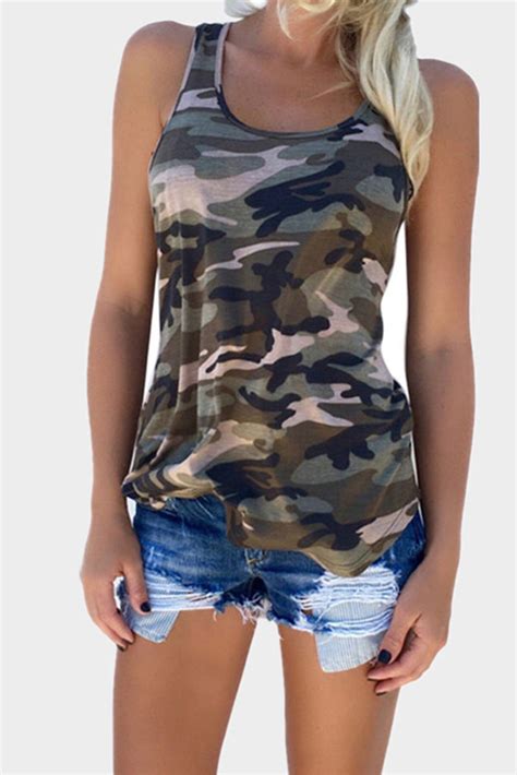 Us45 Green Army Camo Camouflage Tank Top Wholesale Online