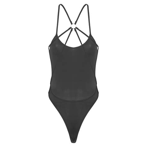 Buy Womens Ladies Lingerie Strappy Backless Crotchless Bodysuit One