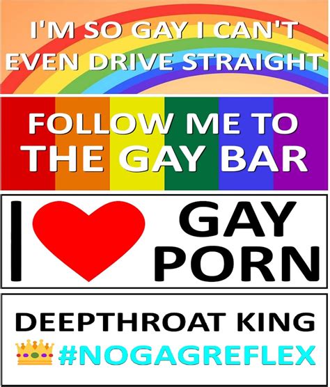 Amazon Funny Gay Bumper Stickers Great For Gags Jokes Gifts Set Of 4 Sticker 8 X