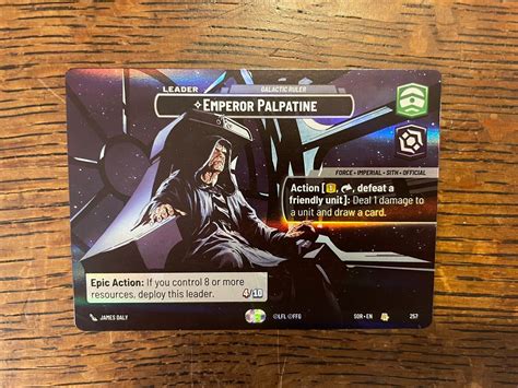 Star Wars Unlimited Emperor Palpatine Galactic Ruler Foil Showcase 257