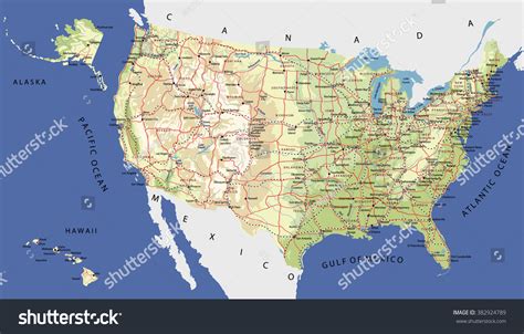 United States Map With Rivers And Lakes