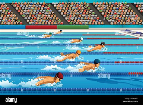 Swimmers Race Stock Vector Images Alamy