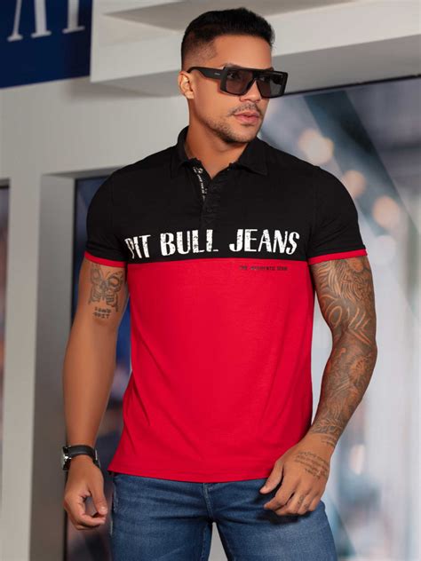 Camiseta Masculina Gola Polo Pit Bull Jeans