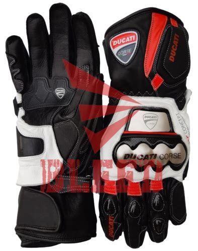 Ducati Corse Men Motorbike Racing Leather Gloves EBay