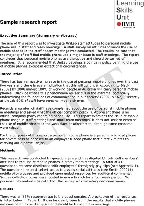 Research Report Sample 2 Report Writing Template Research Report
