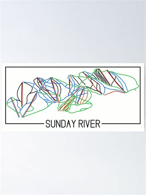 "Sunday River Colored Trail Map" Poster by ChasingGnarnia | Redbubble