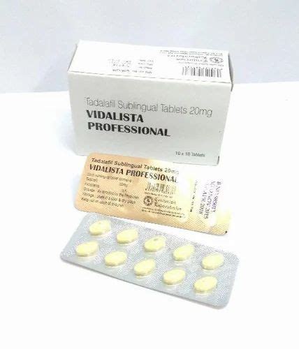 Vidalista Professional 20mg At 130 Strip Tadalafil Tablets In