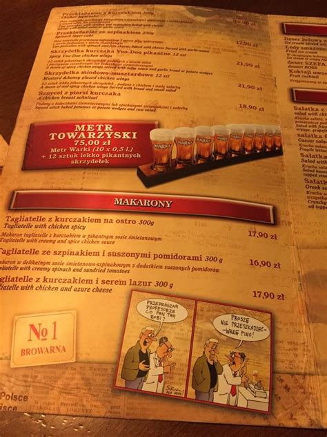 Menu At Piwiarnia Warka Restaurant Suwalki