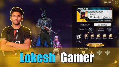 Lokesh Gamer Monthly Income Net Worth Free Fired Id In