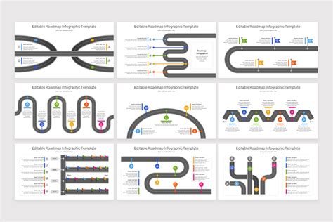 Vector Roadmap Infographic Powerpoint Template Nulivo Market