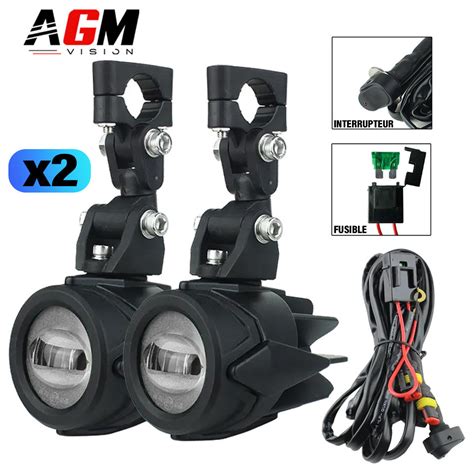 KIT 2 PHARES LED ANTIBROUILLARD POUR MOTO Moto