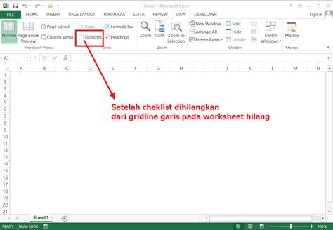 Menghilangkan Tampilan Gridlinesgaris Garis Pada Excel Learning