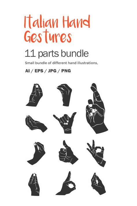 Italian Hand Gestures Illustrations Big Bundle 1714211