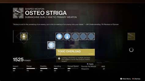 Crafting Osteo Striga New Exotic Smg Destiny Witch Queen Youtube