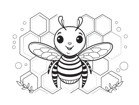 Charming Honey Bee Coloring Page Coloring Page