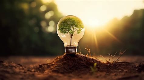 Premium Ai Image A Light Bulb With A Tree Inside It