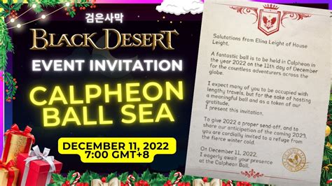 Black Desert Online Calpheon Ball Sea Invitation From Elina Leight