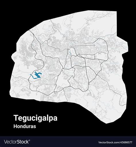 Tegucigalpa map detailed of city Royalty Free Vector Image