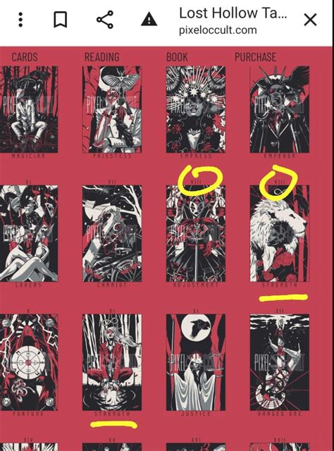 This is the "Lost Hollow" tarot cards and I have 2 questions: why is ...