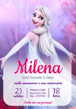 Convite Anivers Rio Frozen Edite Gr Tis Nosso Editor Online