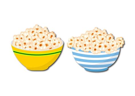 Premium Vector | Free vector bowl full of popcorn