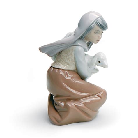 Пастушка с ягненком - купить фарфоровую статуэтку по цене 34700 ₽ | LLADRO