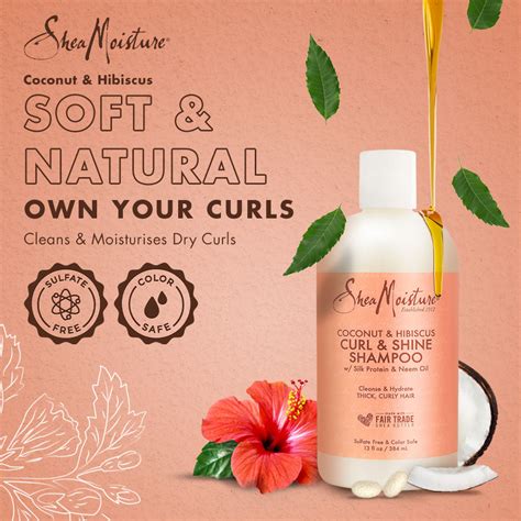 Buy Shea Moisture Coconut Hibiscus Curl Shine Shampoo For Curly