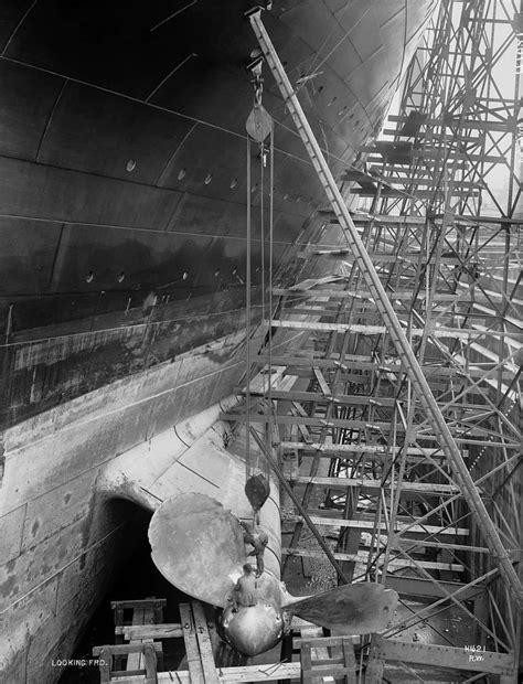 Rms Olympic Undergoing Repairs From The Hawke Collision In