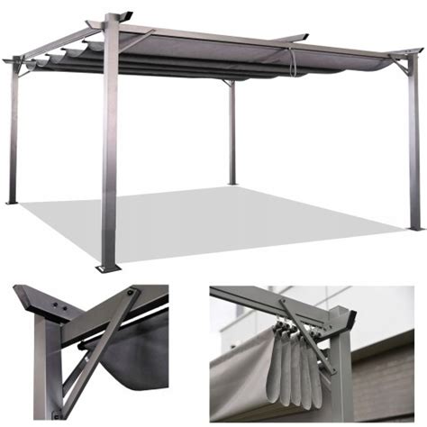 PERGOLA Tarasowa Ogrodowa 3x4m Zadaszenie Tarasu Metalowa Szara Grey